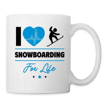 Snowboarden für immer – Leidenschaft pur - Tasse - Weiß - Rechts