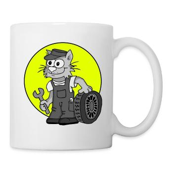 Beruf KFZ-Mechaniker Retro - Tasse - Weiß - Rechts