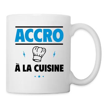accro à la cuisine,cuisinier,cuisinière - Mug blanc - blanc - Droite