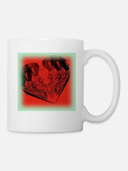 Rot Herz und... - Tasse - Weiß