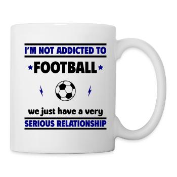 Ich bin nicht süchtig nach Fußball - Tasse - Weiß - Rechts