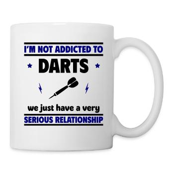 Ich bin nicht süchtig nach Darts - Tasse - Weiß - Rechts