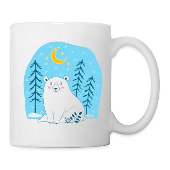 Bär und winter - Tasse - Weiß - Rechts