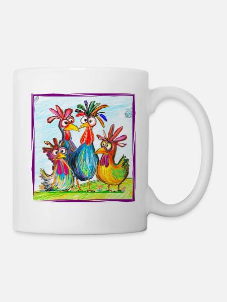 Drôles de poulets - Mug blanc - blanc