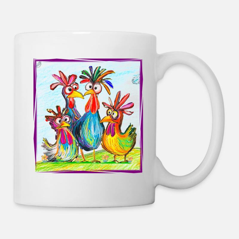 Drôles de poulets - Mug blanc - blanc