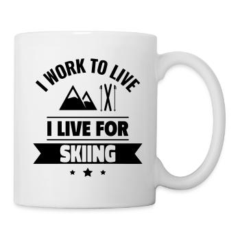 Cadeau parfait pour les amateurs de ski - Mug blanc - blanc - Droite