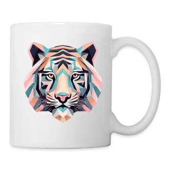 Geometric Tiger Geschenk Geometrisch - Tasse - Weiß - Rechts