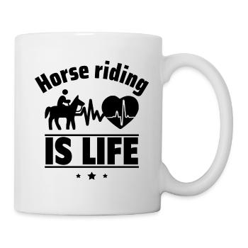 Reiten ist das Leben - Tasse - Weiß - Rechts
