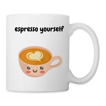 Espresso Yourself - süßes Kaffee-Wortspiel - Tasse - Weiß - Rechts