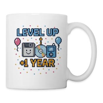 Level Up Geburtstag – Pixel Retro - Tasse - Weiß - Rechts