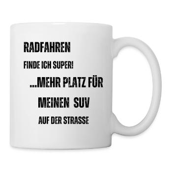 Radfahren vs. SUV - Tasse - Weiß - Rechts
