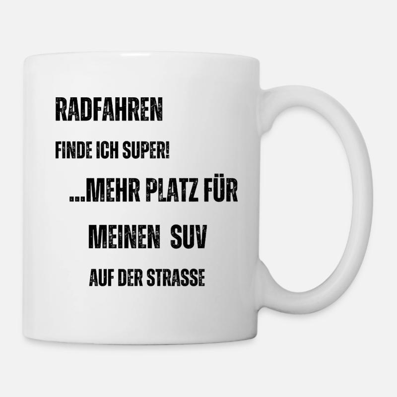 Radfahren vs. SUV - Tasse - Weiß