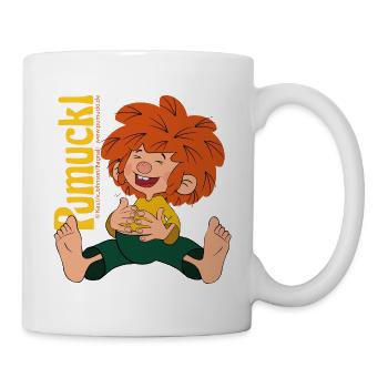 Pumuckl Im Sitzen Mit Fröhlichem Lachen-sticker - Tasse - Weiß - Rechts