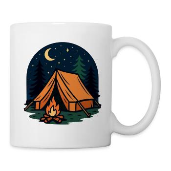 Overnight camping in the forest - Mug - white - Right