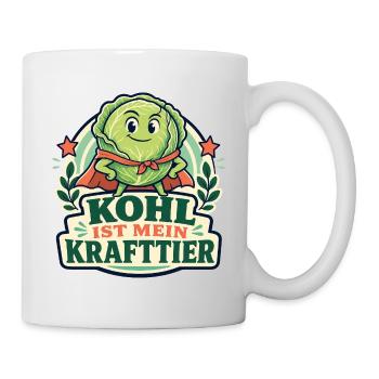 Kohl ist mein Krafttier – Gartenhumor - Tasse - Weiß - Rechts