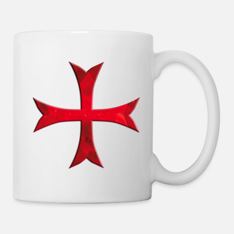 Templar Cross simply red - Mug - white