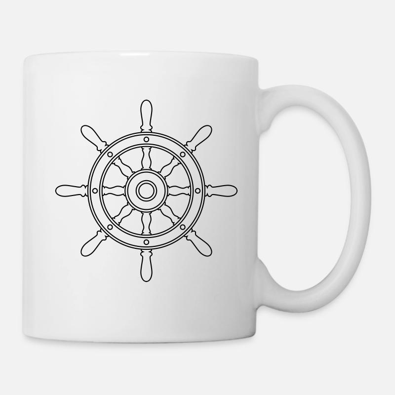 gouvernail Outline - Mug blanc - blanc
