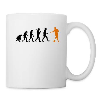 Evolution Fussball Sport Darwin Humor Geschenk - Tasse - Weiß - Rechts