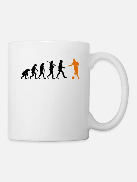 Evolution Fussball Sport Darwin Humor Geschenk - Tasse - Weiß