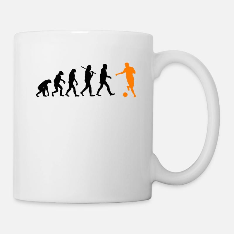 Evolution Fussball Sport Darwin Humor Geschenk - Tasse - Weiß