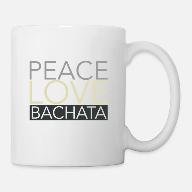 PEACE LOVE BACHATA - auf DanceShirts - Tasse - Weiß
