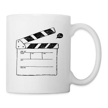 Filmklappe schwarz | personalisierbar - Tasse - Weiß - Rechts