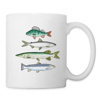 FOUR FISH - Perch, whitefish, pike and trout products - Mug - white - Right