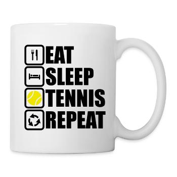 eat sleep tennis repeat - Mug - white - Right
