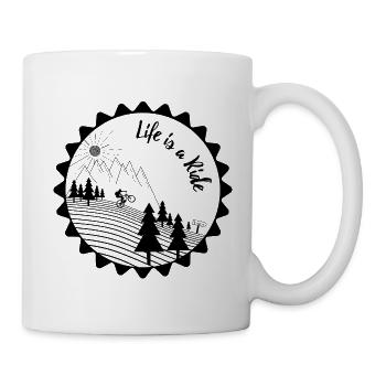 MTB Mountainbike Mountainbiker Fahrrad Radsport - Tasse - Weiß - Rechts