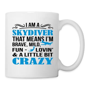 Skydiver Un peu fou - Mug blanc - blanc - Droite