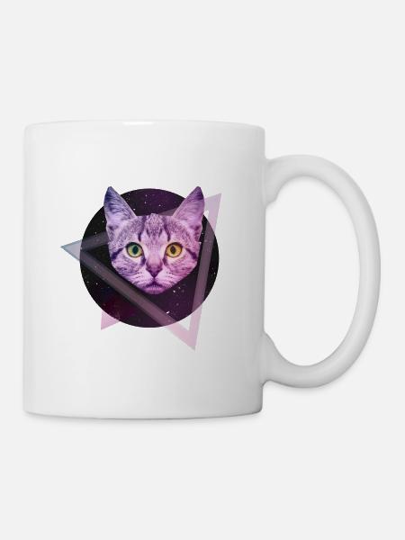 Space Katze - Tasse - Weiß