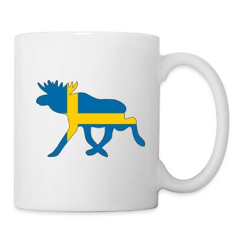 Suède / Elche Drapeau - Cadeau pour les vacances - Mug blanc - blanc - Droite