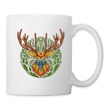 Rehe Hirsch Natur HirschKopf - Tasse - Weiß - Rechts