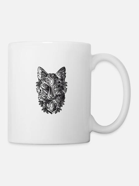 Fuchs Mit Schwarz Weiss Schattiernung - Mug - white