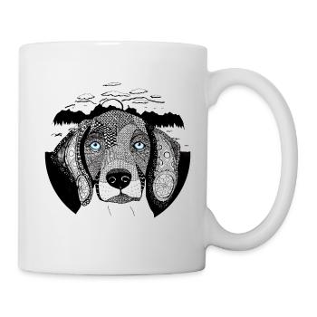 Dog Portrait Zentangle - Mug - white - Right
