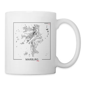 Schwarzplan Marburg Figureground Diagram square - Mug - white - Right