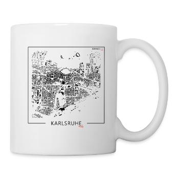 Schwarzplan Karlsruhe Figureground Diagram square - Mug - white - Right