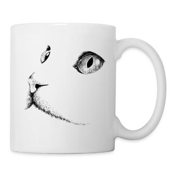 Katzenkopf 1- Katzengesicht - Tasse - Weiß - Rechts