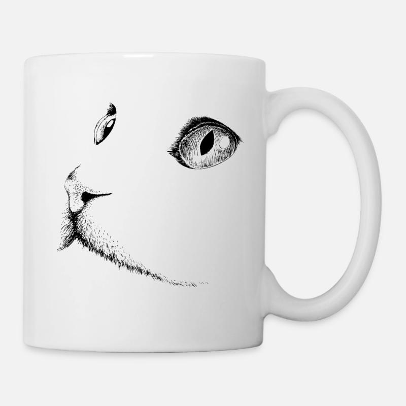 Cat's head 1- cat's face - Mug - white