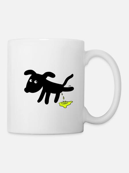 Dog pees dogs - Mug - white