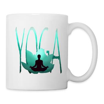 yoga meditation lotus lotus flower - Mug - white - Right