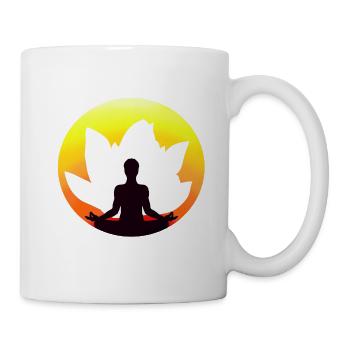 yoga meditation lotus lotus flower - Mug - white - Right