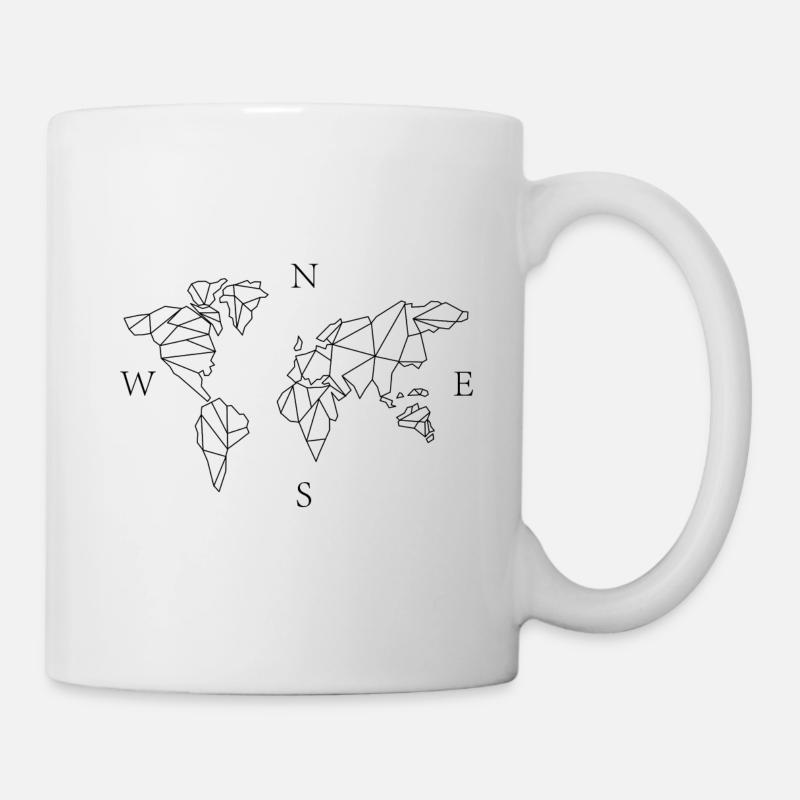 Welt geometrisch - Tasse - Weiß