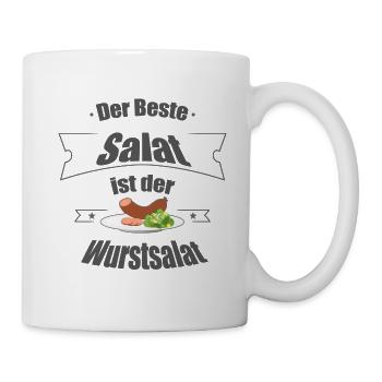 Der beste Salat ist der Wurstsalat - Tasse - Weiß - Rechts