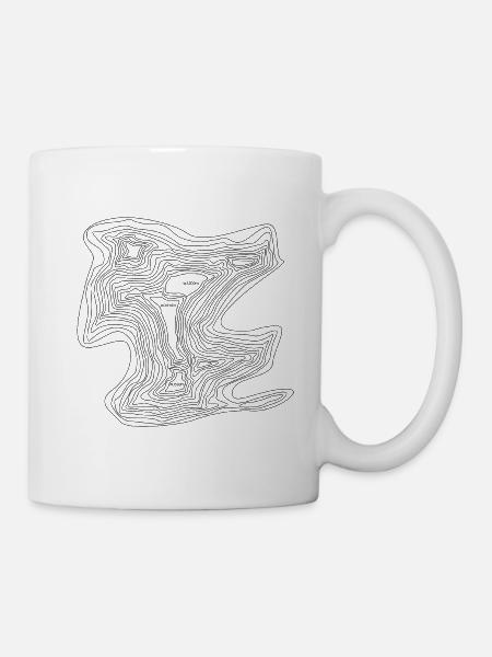 Mountain contour lines - Mug - white