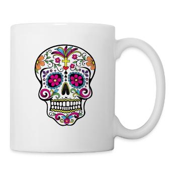 Dia de los Muertos Schädel - Tasse - Weiß - Rechts