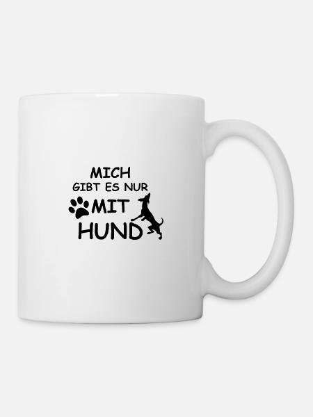 nur mit hund hundebesitzer - Tasse - Weiß