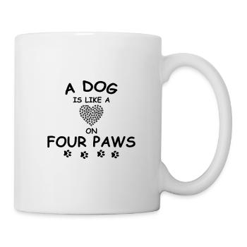 dog heart dog paws love dog talk - Mug - white - Right