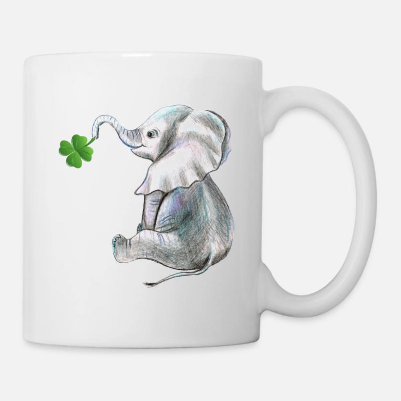 Elefant Glücksbringer - Tasse - Weiß
