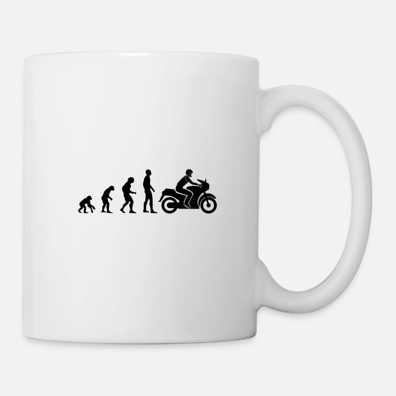 evolution motorcyclist biker motorcycling - Mug - white